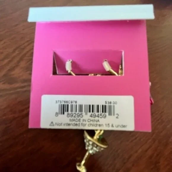 Betsey Johnson Mix Match Martini & Shaker Drop Earrings - NWT - Picture 4 of 7